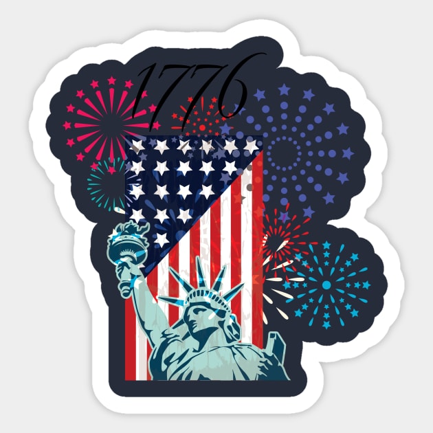 1776 - Independence Sticker by Shapetrix